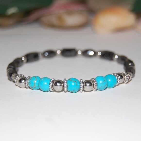 Magnetic Bracelet,Magnetic and Gemstone Beads,Healthy Bracelet - Picture 2 of 3